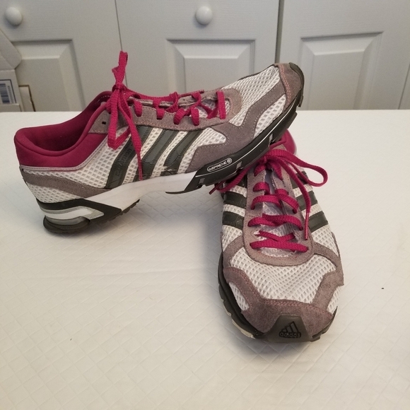 Adidas Marathon 10 Men's 11 White Low Top Sneakers Trainers SEE PHOTOS FLAW - Picture 5 of 11